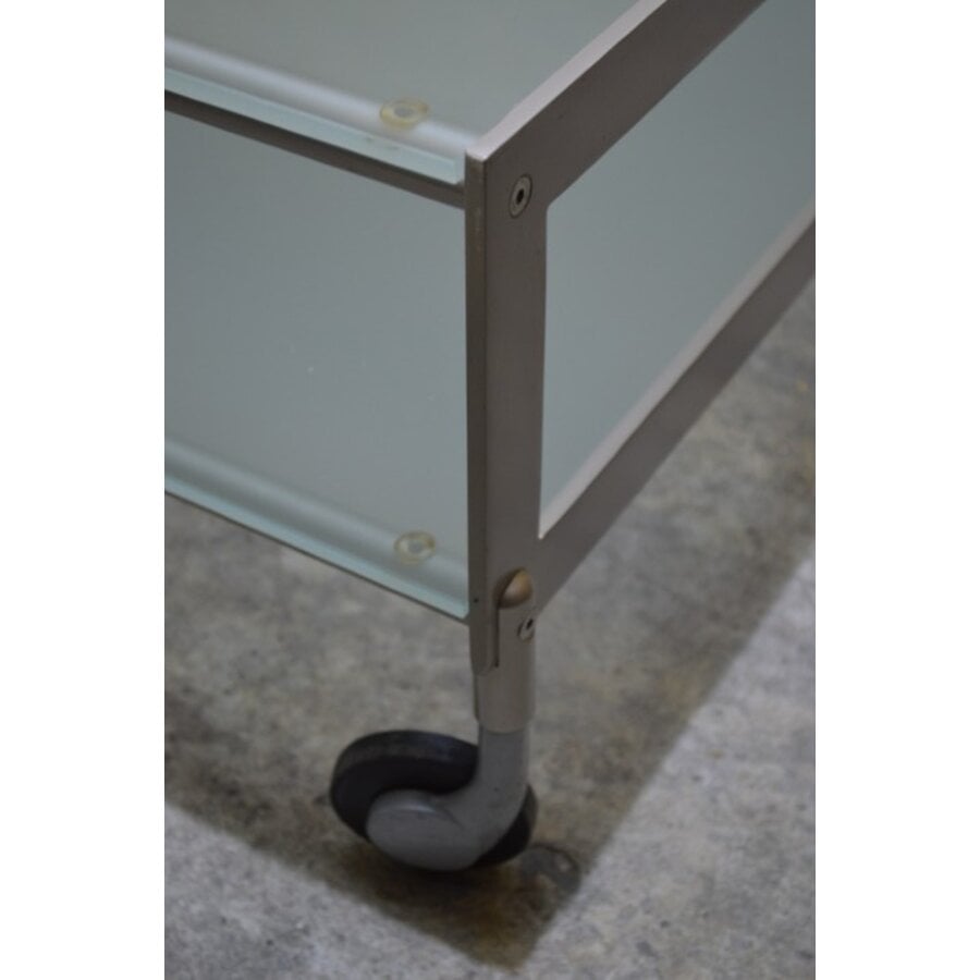 Gallotti & Radice design salontafel van glas en metaal jaren 80-3