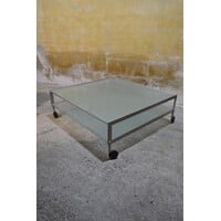 thumb-Gallotti & Radice design salontafel van glas en metaal jaren 80-1