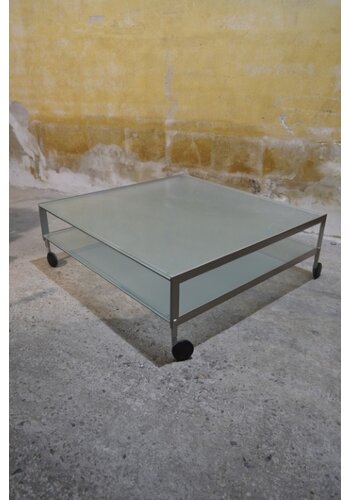 Metaal met glas design salontafel 