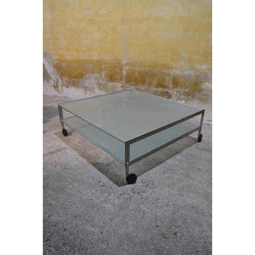 Metaal met glas design salontafel 