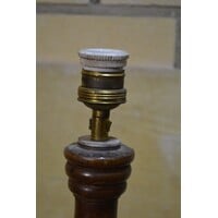 thumb-Vintage notenhouten vloerlamp met geïntegreerd tafeltje-6