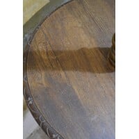 thumb-Vintage notenhouten vloerlamp met geïntegreerd tafeltje-8
