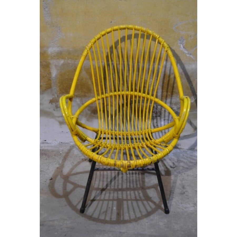 Rohé Noordwolde rotan fauteuil met metalen onderstel-2