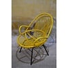 Rotan fauteuil metaal onderstel
