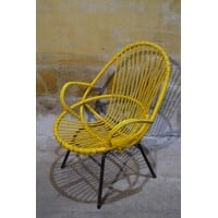 thumb-Rohé Noordwolde rotan fauteuil met metalen onderstel-1