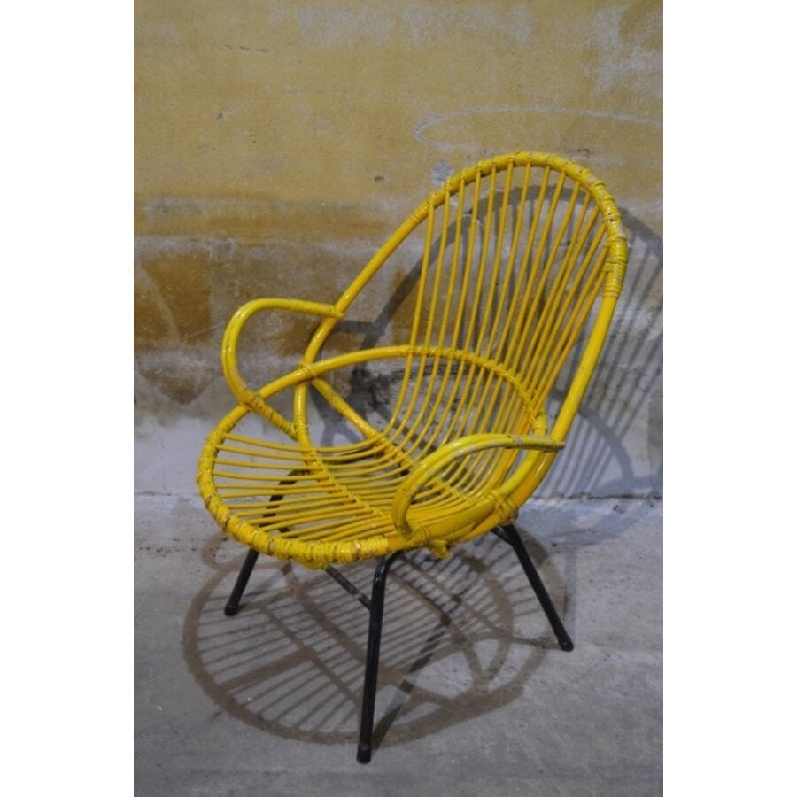 Rohé Noordwolde rotan fauteuil met metalen onderstel-1