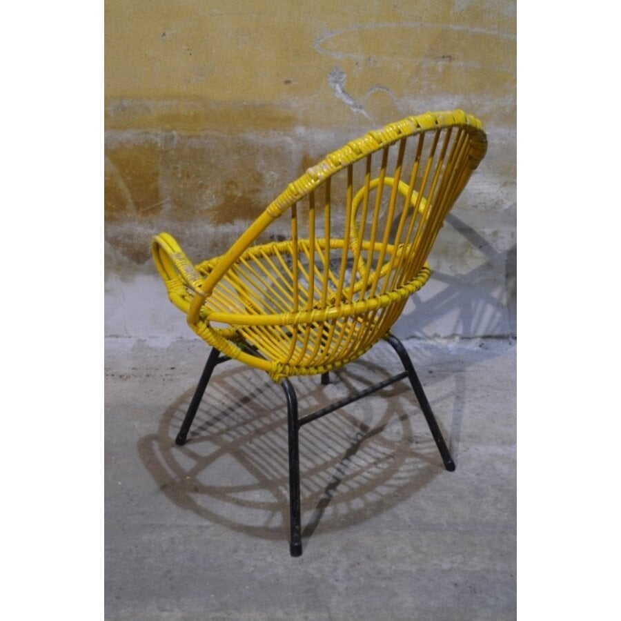 Rohé Noordwolde rotan fauteuil met metalen onderstel-4