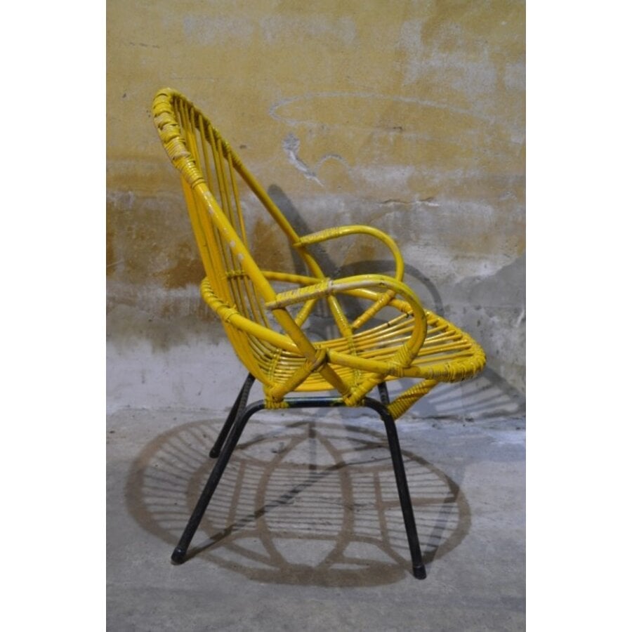 Rohé Noordwolde rotan fauteuil met metalen onderstel-6