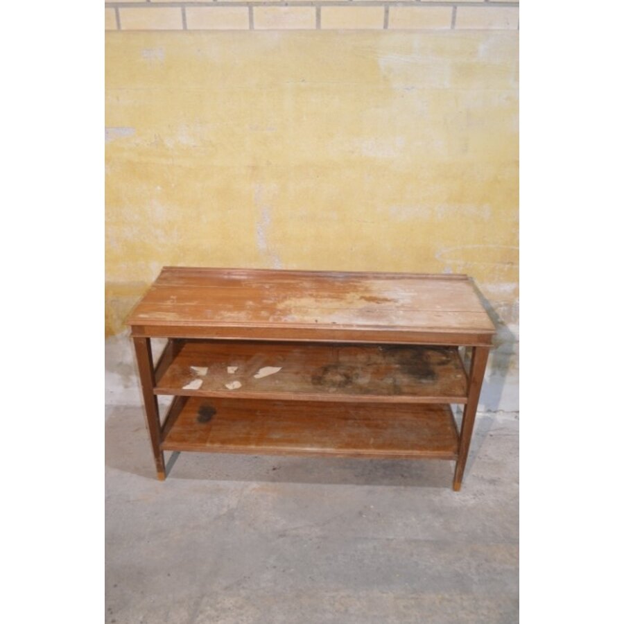 Antieke Franse mahoniehouten sidetable met drie niveaus-4