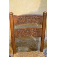 thumb-Set van 4 Oud Hollandse eiken stoelen met biezen zitting-5