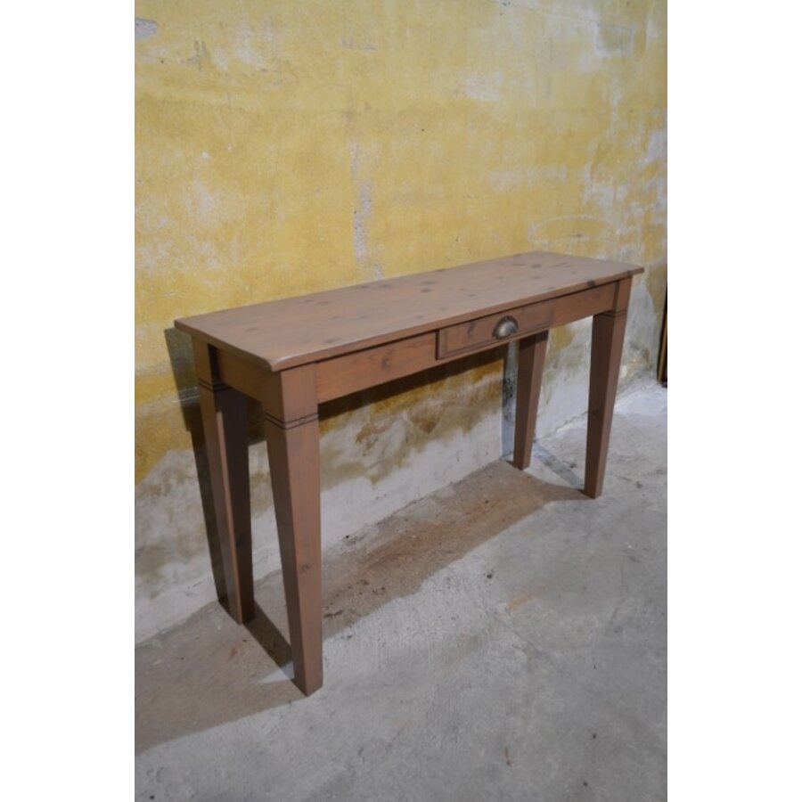 Vintage sidetable van vurenhout met lade-1