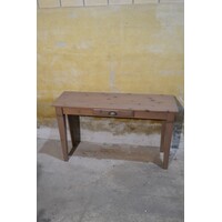 thumb-Vintage sidetable van vurenhout met lade-2