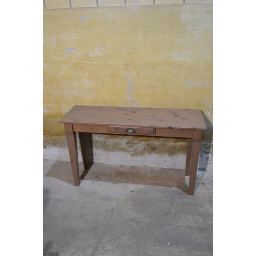 Vintage sidetable van vurenhout met lade-2