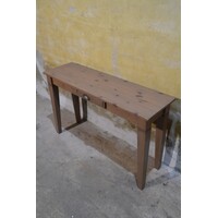 thumb-Vintage sidetable van vurenhout met lade-3