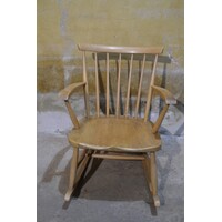 thumb-Vintage schommelstoel van massief beukenhout jaren 60-1