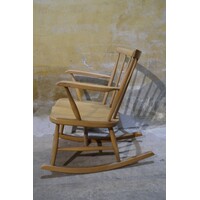 thumb-Vintage schommelstoel van massief beukenhout jaren 60-4