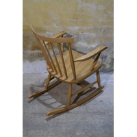 thumb-Vintage schommelstoel van massief beukenhout jaren 60-6