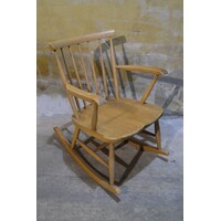 thumb-Vintage schommelstoel van massief beukenhout jaren 60-7