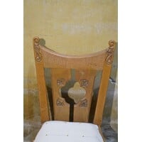 thumb-Amsterdamse School Art deco stoel van eikenhout jaren 20-3
