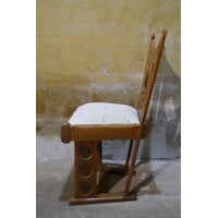 thumb-Amsterdamse School Art deco stoel van eikenhout jaren 20-5
