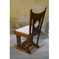 thumb-Amsterdamse School Art deco stoel van eikenhout jaren 20-7
