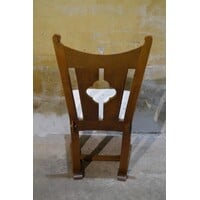 thumb-Amsterdamse School Art deco stoel van eikenhout jaren 20-8