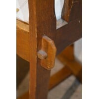 thumb-Amsterdamse School Art deco stoel van eikenhout jaren 20-10