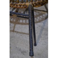 thumb-Vintage Rohé rotan fauteuil met metalen onderstel-3