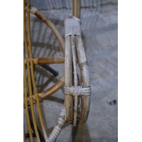 thumb-Rohé rotan armfauteuil met zwart metalen frame jaren 60-70-8