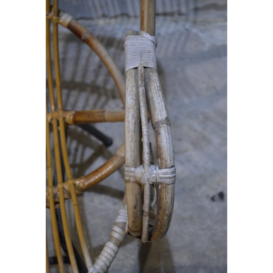 Rohé rotan armfauteuil met zwart metalen frame jaren 60-70-8