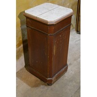 thumb-Antiek grenen Biedermeier nachtkastje met lade circa 1870-5
