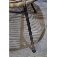 thumb-Zeldzame Rohé rotan fauteuil met metalen frame jaren 50-4