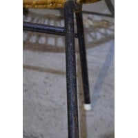 thumb-Rohé Noordwolde rotan fauteuiltje met metalen onderstel jaren 60-2