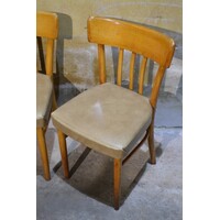 thumb-Beukenhouten keukenstoelen met vinyl zitting set van 3-5