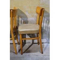 thumb-Beukenhouten keukenstoelen met vinyl zitting set van 3-7