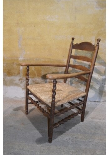 Antieke eiken armfauteuil 