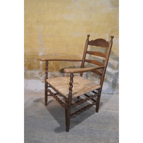Antieke eiken armfauteuil 