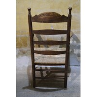 thumb-Antieke oud-Hollandse eiken armfauteuil met biezen zitting-7
