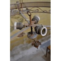 thumb-Grote smeedijzeren hanglamp zonder glas jaren 50-60-3