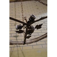 thumb-Grote smeedijzeren hanglamp zonder glas jaren 50-60-7