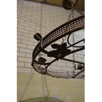 thumb-Grote smeedijzeren hanglamp zonder glas jaren 50-60-9