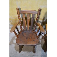 thumb-Robuuste massief eiken armstoelen jaren 50 set van 2-3