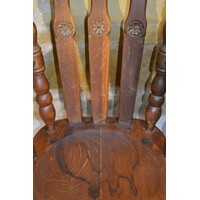 thumb-Robuuste massief eiken armstoelen jaren 50 set van 2-4