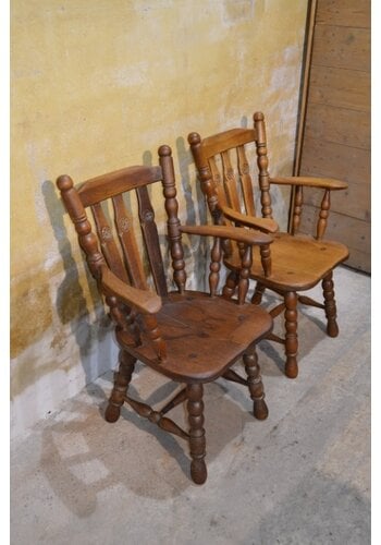 Eiken armstoelen set van 2 