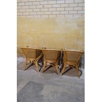 thumb-Set van 3 rotan armstoelen met kussens-4