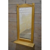 thumb-Blank eiken spiegel met handig opbergplankje-1