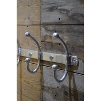 thumb-Vintage aluminium wandkapstok met vijf dubbele haken-2
