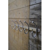 thumb-Vintage aluminium wandkapstok met vijf dubbele haken-1