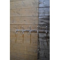 thumb-Vintage aluminium wandkapstok met vijf dubbele haken-5