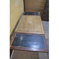 thumb-Antieke grenen boeren uittrektafel met lade-2